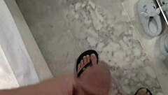 I caught young guy stroking with my panties