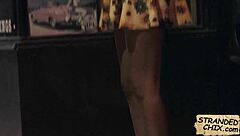 Curly Hitchhiker Teases Outdoor Fuck Temptation