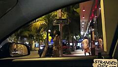 Curly Hitchhiker Teases Outdoor Fuck Temptation