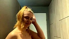 blonde teen gives extreme sloppy public blowjob deepthroat