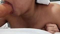 Chubby beauty dares a fun toy adventure with her curves.