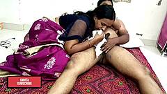 indian kavita blows small cock then fucks wildly like whore
