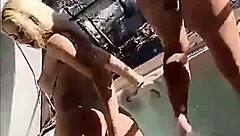 Horny Tattooed Lesbians Lick Big Tits in Jacuzzi Bliss