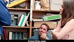 shoplifter teen punished hard by burglar in front of boyfriend