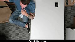 shoplifter teen punished hard by burglar in front of boyfriend