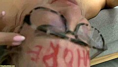 sexy whore chokes on monster cock deepthroat face fucked hard!