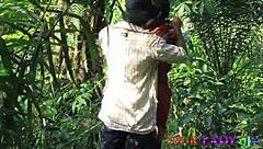 lucky hunter rams horny ebony bush slut outdoors