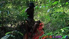 lucky hunter rams horny ebony bush slut outdoors