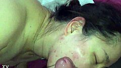 hey asian milf teases that cock with her seductive homemade sucking skills