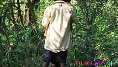 lucky hunter rams horny ebony bush slut outdoors