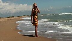 Gorgeous Blonde Teen Agnes Bathes Naked Body Ocean Seduction!