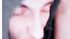 Beautiful tattooed cutie masters self-sucking autofellatio