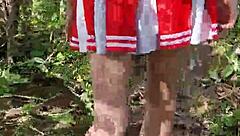 asmr barefoot beach forest walk with upskirt waves 🌊👣🌳