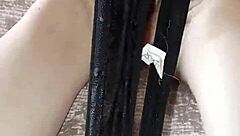 gretala rubs thong on sexy barefoot ebony feet