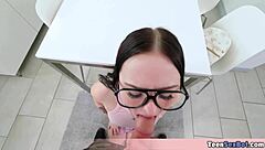 Geeky glasses girl, want free pussy play all day with me?