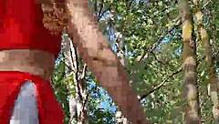 asmr barefoot beach forest walk with upskirt waves 🌊👣🌳