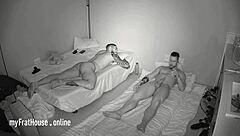 Straight Hunk Caught Jerking Monster Cock Watching Muscular Friend Nap