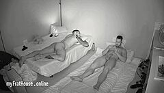 Straight Hunk Caught Jerking Monster Cock Watching Muscular Friend Nap