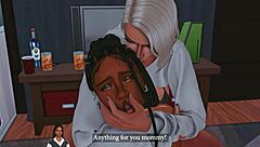 buff futa shemale sneaks up on roommate for deep dick pounding in sims 4