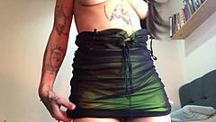 Peek At Alt Girl's Hairy Armpits Teasing Nipples Into Deepthroat