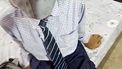 Desi schoolgirl teases virgin pussy with hardcore Hindi home pounding?