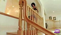 short haired beauty rides cock passionately in heels