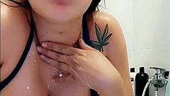 damn this pregnant 18+ babe flashes her natural tits crazily