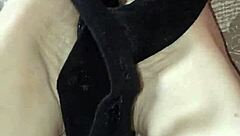 gretala rubs thong on sexy barefoot ebony feet