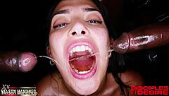 extreme latina slut gangbanged with DP DAP pissing!