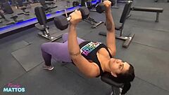 Intense no-panty wet gym workout teases trainer before sweaty home masturbation frenzy