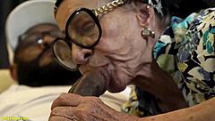 Tattooed 77-year-old granny's horny ass gaped by massive bbc deepthroat rough