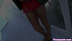 busty shemale dildo fucks lingerie amateur cutie's pussy