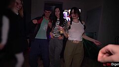 Amateur teen hosts wild orgy party, begs cum in mouth!