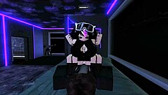 perrita rides huge cock rough with roblox beats pumping