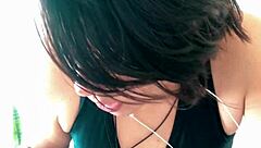 curvy brunette nerd teaches german in teasing sfw lesson