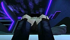 perrita rides huge cock rough with roblox beats pumping