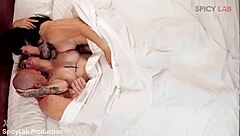 wake up to BLONDE AND BRUNETTE big boob milfs riding cowgirl missionary!