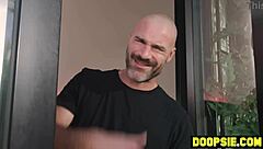 horny asian babe gets roughly humped by neighbor's big dick on halloween