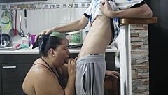 Neighbor's Tight Pussy Gets Incredible Kitchen Pounding