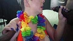 Blonde Slut's Carnaval DP Threesome Explodes with Gape Prolapse!