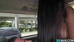 Blonde teen blows then gets fucked hard by amateur in public bus.