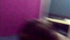 Skinny Ebony Sucks White Cock Hungrily!