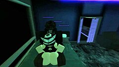 perrita rides huge cock rough with roblox beats pumping