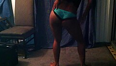 Skinny Black Chick Dances Seductively on Camera