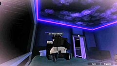 perrita rides huge cock rough with roblox beats pumping