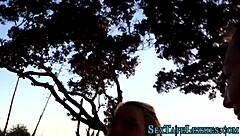 pov lesbian babe licks fingering outdoor pussy reality