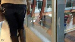 jacket boots tease hidden on crowded train?