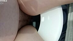 italian slut relaxes on toilet in fetish play