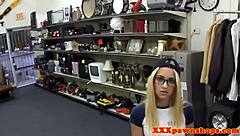 Spex Pawnee Gags On Pawnbroker's Cock Bent Over