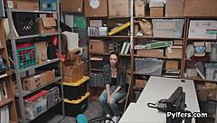 big tit teen caught stealing gets busted and roughly fucked hard